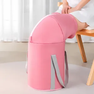 Portable foldable deep foot soaking bucket over knee pink thermal foot spa bag for home travel