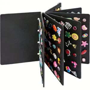 Felt Brooch Pin Organizer Display Hanging Holder Jewelry Storage Case Book For Enamel Pins Shoe Charms Collection Portable Display Case