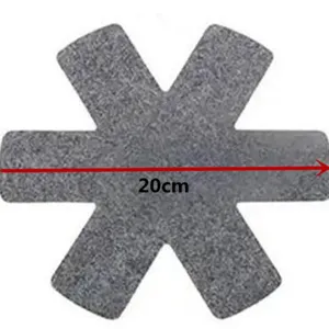 Protector de sartenes de fieltro gris en forma de estrella de 20 cm para utensilios