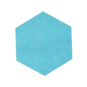 Hexagonal light blue felt wall sticker self-adhesive tile for home notice board decor