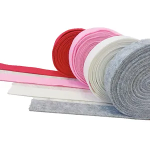Set of colored felt ribbon rolls for Christmas DIY tree wreath and bow decoration crafts