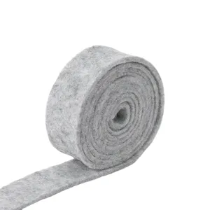 High-quality grey felt ribbon roll for Christmas tree wreath and DIY holiday craft materials