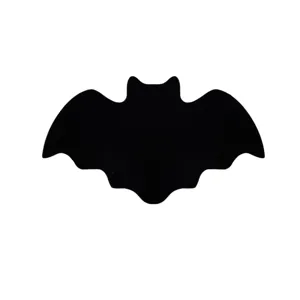 Black felt bat-shaped placemat for Halloween party table decoration and heat protection