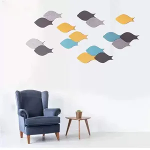 Adesivi murali 3D creativi in feltro di pesce per decorazioni nordiche minimaliste