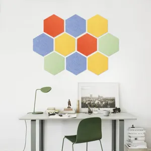 Hexagon Felt Wall Stickers Self Adhesive Memo Board Notice Bulletin Board For Home Office Classroom Wall Decoration Multicolor