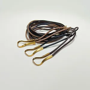 Women thin leather waist belt decorative rope with metal loop for dress coat sweater versatile