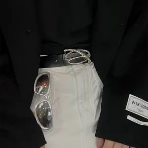 French minimalist design silver buckle split leather belt women casual jeans styling main image