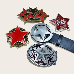 Punk star belt buckle set Y2K gothic metal belt accessories for women stylish jeans dress