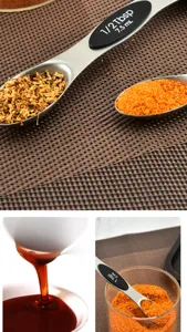 Edelstahl Messlöffel Set mit ergonomischem Silikongriff zum Backen und Kochen