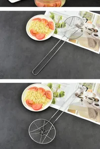 Stainless steel noodle strainer skimmer long handle mesh kitchen tool for hot pot frying food