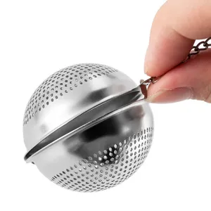 Sfera per tè in acciaio inossidabile filtro colino per tè sfuso con catena appesa