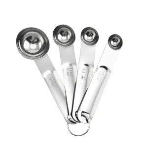 Cuillères à mesure en acier inoxydable lot de 4 outils de cuisson double échelle