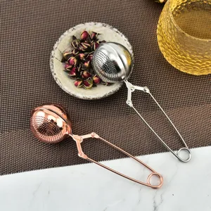 304 Stainless Steel Tea Infuser Ball With Long Handle Clamp Fine Mesh Loose Leaf Tea Strainer For Home Wedding