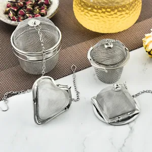 Infuseur à Thé en Acier Inoxydable 304 Boule à Thé en Maille Filtre à Épices Avec Chaîne pour Thé en Vrac Cuisine