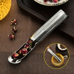 Infuseur à Thé en Forme de Pipe en Acier Inoxydable 304 Tube Filtre à Thé Suspendu pour Thé en Vrac Maison Cuisine Ustensiles à Thé