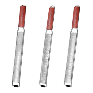 Stainless Steel Cheese Grater Lemon Zester with Wood Handle Kitchen Grater Tool for Food