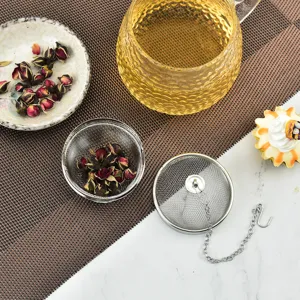 Boule infuseur à thé en acier inoxydable avec chaîne crochet pour vrac herbes épices