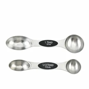 Edelstahl doppelseitiger Messlöffel Set, Dual-Kopf Design für Küche Backen und Kochen Kaffeelöffel.