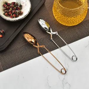 infusor de té de prensa de acero inoxidable 304 con mango largo para té de hojas
