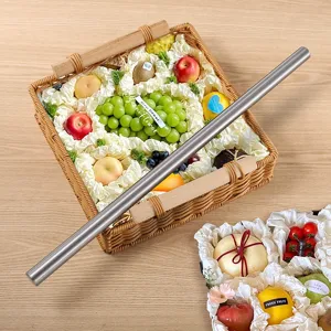 Tringle poussoir en acier inoxydable pour emballage papier poire, outil de cuisson multifonctionnel.