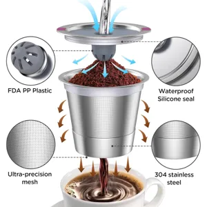 Capsule de café réutilisable en acier inoxydable compatible machines vue principale