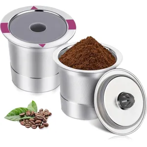 Capsule à café réutilisable en acier inoxydable pour machine K-Cup filtre écologique durable.
