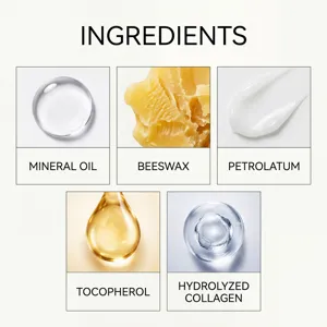 Detailed ingredients infographic showcasing key skincare components for nighttime facial care tape.