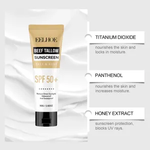 EELHOE crème solaire suif de bœuf SPF 50+ visage corps imperméable hydratante 80g protection