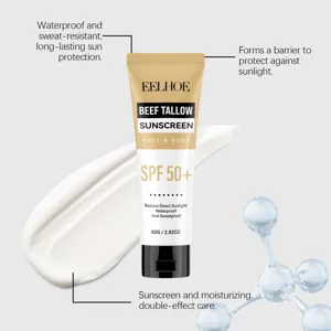 EELHOE crème solaire visage et corps SPF 50 plus imperméable hydratante soin quotidien 80g