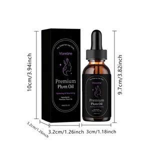 Detailansicht der VIARELINE 30ml Gesichts-Pflaumenöl-Tropfflasche mit Produktverpackung.