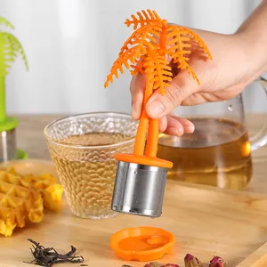 Infuseur à thé palmier créatif silicone acier inoxydable filtre à thé en vrac outil