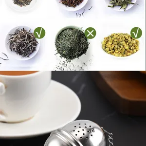 Stainless steel tea infuser ball with drip tray, mesh tea strainer for loose leaf tea.