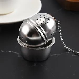 304 Stainless Steel Tea Infuser Ball Mesh Tea Strainer With Drip Tray Loose Leaf Tea Steep Filter For Office Home Kitchen