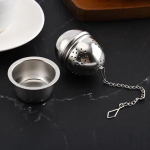 304 Stainless Steel Tea Infuser Ball Strainer with Drip Tray for Office Loose Leaf Tea