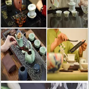 Set da tè Kung Fu cinese teiera in ceramica tazze vassoio in legno accessori per tè.