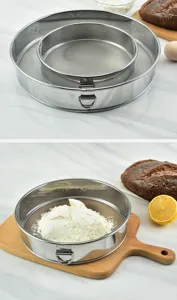 304 setaccio per farina in acciaio inox con maglia fine utensile da forno dettaglio