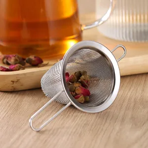 Stainless Steel Tea Strainer Mesh Tea Infuser With Handle Fine Mesh Tea Filter For Loose Leaf Tea Kitchen Teaware Tool