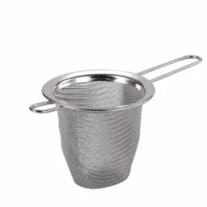 Stainless steel tea strainer mesh infuser with handle and double ears for loose leaf tea brewing