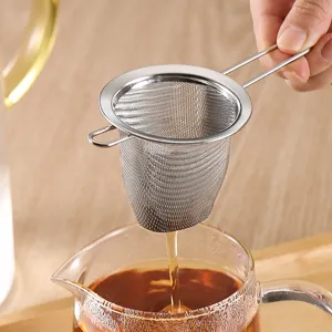 Stainless steel tea strainer with handle fine mesh infuser for loose tea brewing tool main image