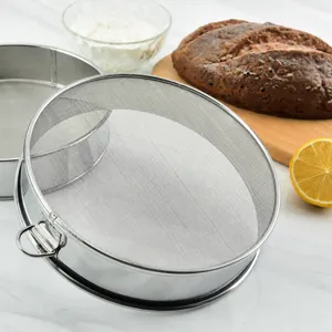 Setaccio per farina in acciaio inox 304 maglia fine utensile da cucina per dolci.