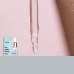 Ορός ενυδάτωσης Viareline beta-glucan, λεπτομέρεια με πιπέτα και καθαρή υφή προϊόντος.