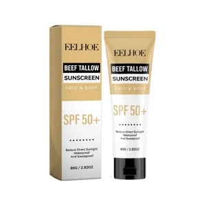 EELHOE crème solaire SPF 50+ pour le visage et le corps, hydratante et imperméable 80g.