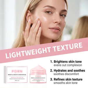 Gel hidratante iluminador y suavizante para el cuidado diario de la piel del rostro.