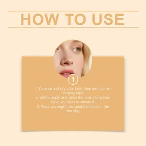 VIARELINE facial shaping tape step-by-step instruction guide for night use and natural lift.