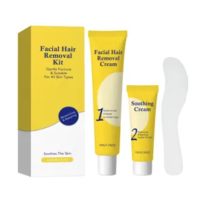 Facial hair removal cream kit gentle soothing repair for all skin types daily care.