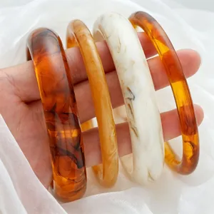 Juego de Brazaletes de Resina Acrílica Gruesa para Mujer Moda Europea Brazalete de Aleación Espejo Geométrico Irregular Joyería de Brazalete Ancho Abierto