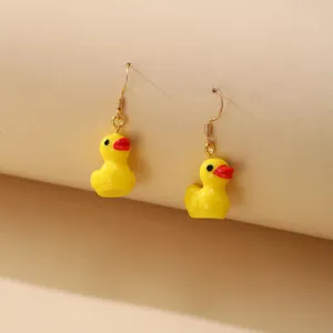 Cute Cartoon Silicone Duck Drop Earrings For Women Sweet Animal Gummy Bear Dangle Earrings Aesthetic Korean Fashion Jewelry