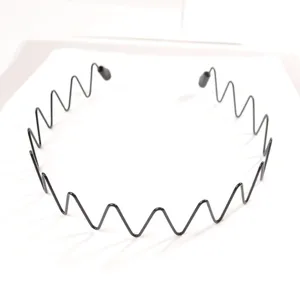 Cerchietto ondulato in metallo nero minimalista per lo styling dei capelli maschili