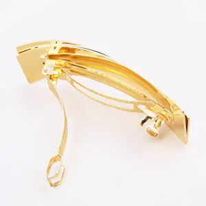 Fermaglio per capelli geometrico metallico dorato minimalista per coda di cavallo