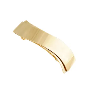 Fermaglio per capelli minimalista in metallo dorato con elegante finitura spazzolata da donna